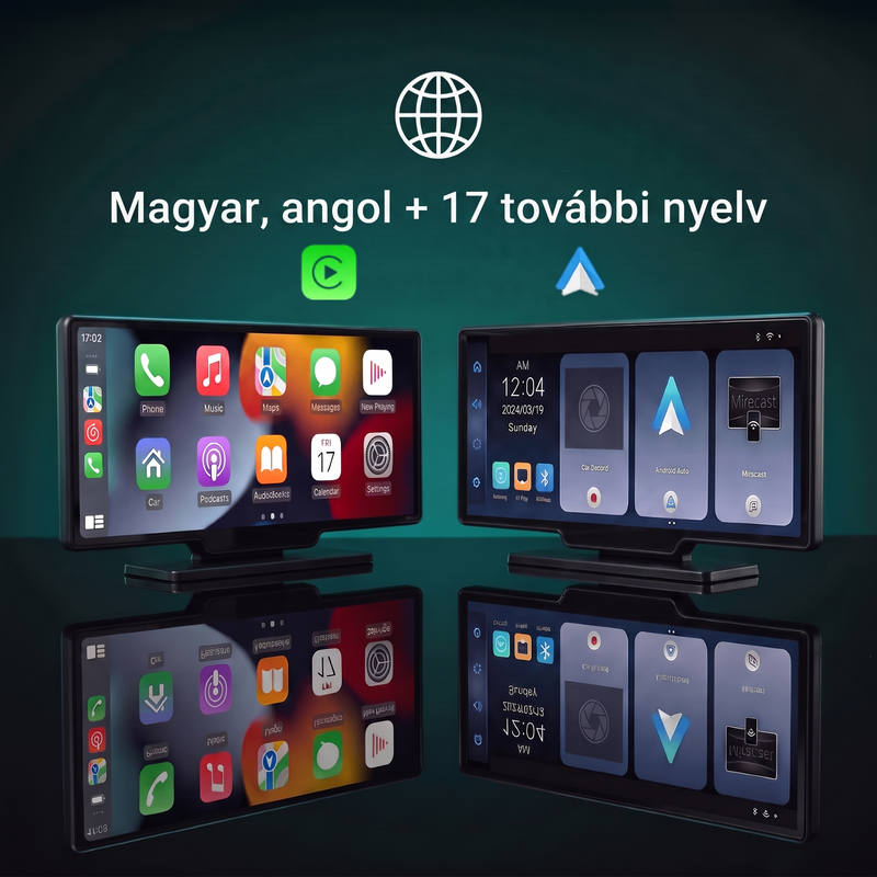 CarPlay, Android Auto, magyar, angol és 17 további nyelv